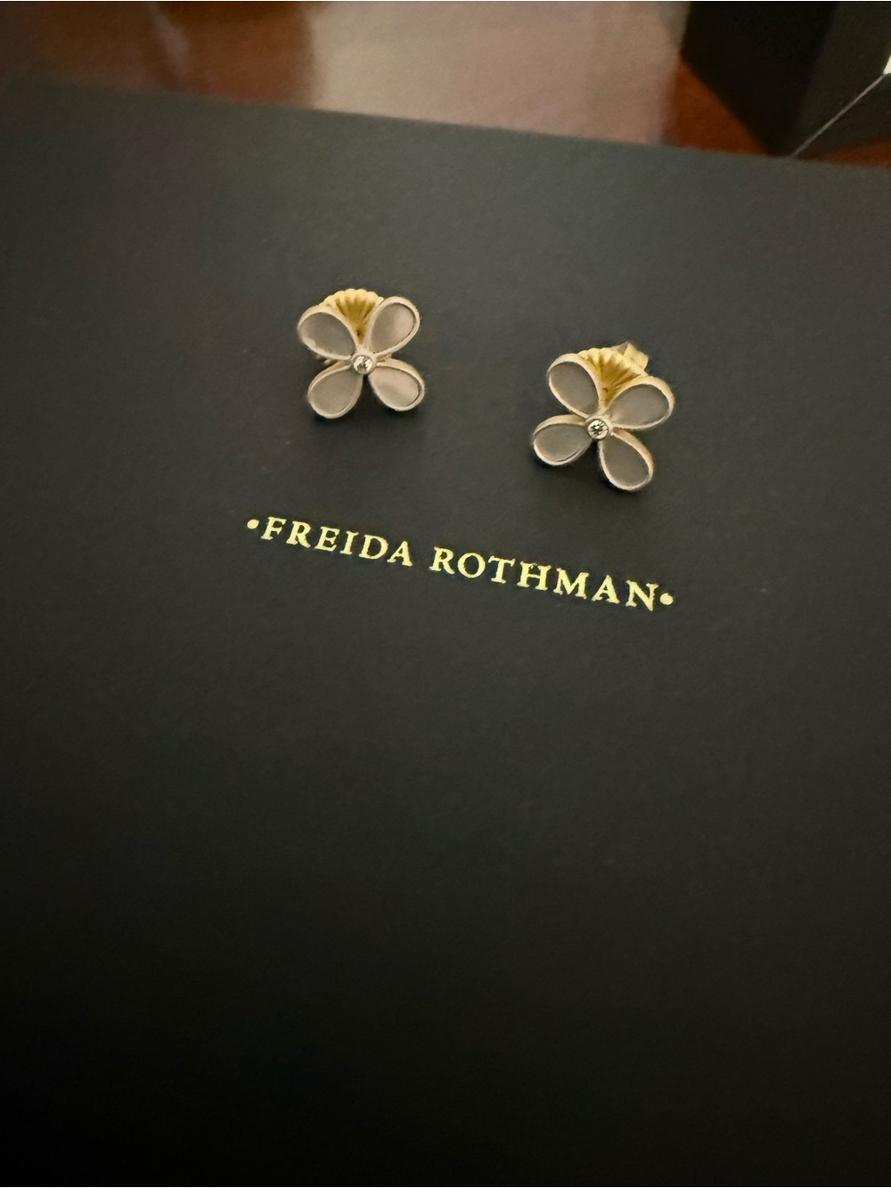 Frieda Rothman Mother of Pearl Petal Stud Earrings